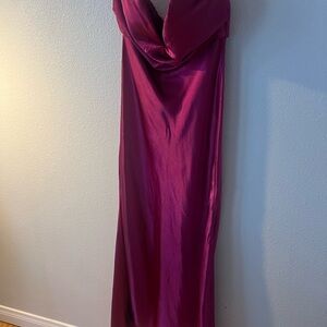 Seraphina Magenta Silk Dress | Size S | NWT | Sculpted Strapless Bodice